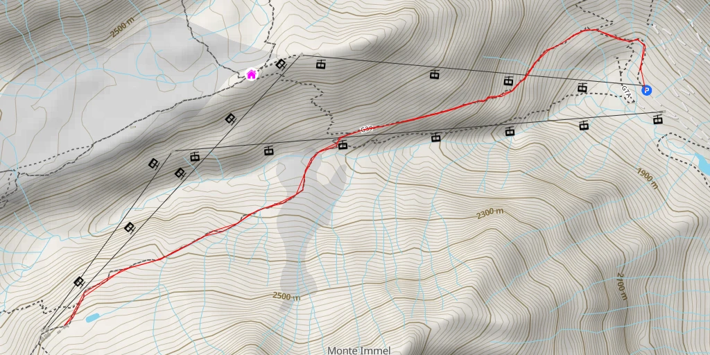 Map of the trail for Rifugio Mores Lago Sabbione