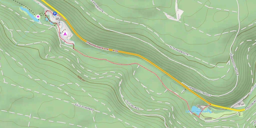 Map of the trail for Naturcamping Langenwald - Straßburger Straße