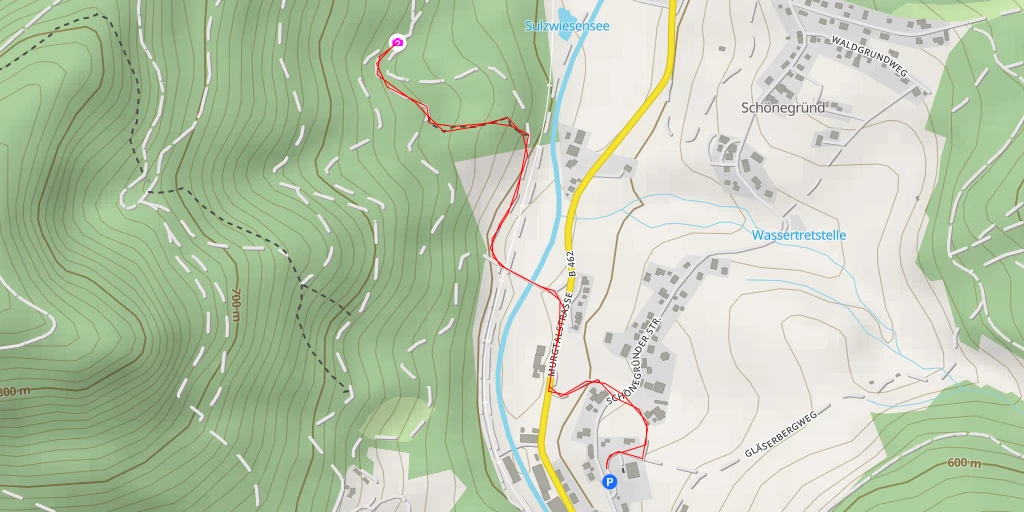 Map of the trail for Sulzwaldhütte