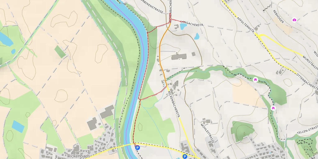 Map of the trail for Langacherstrasse - Langacherstrasse