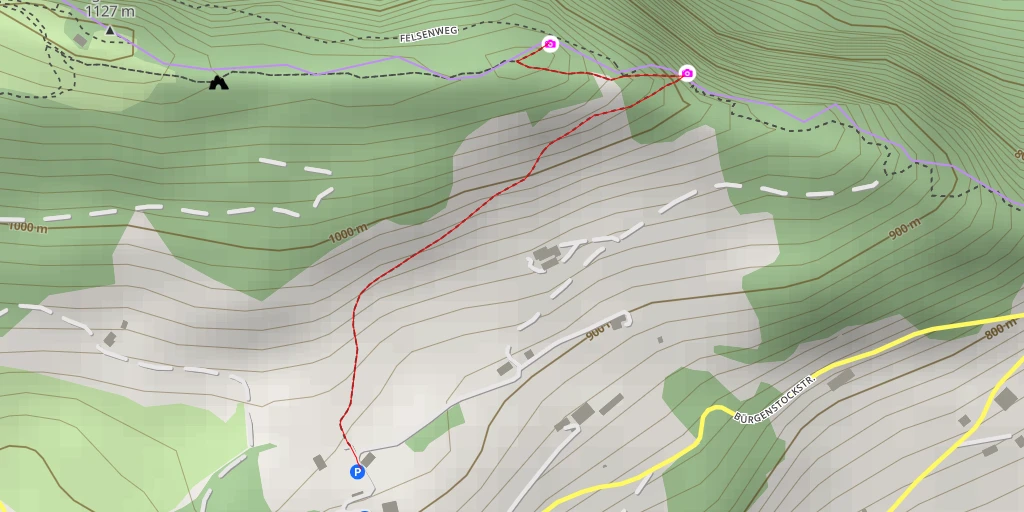 Map of the trail for Felsenweg - Ennetbürgen