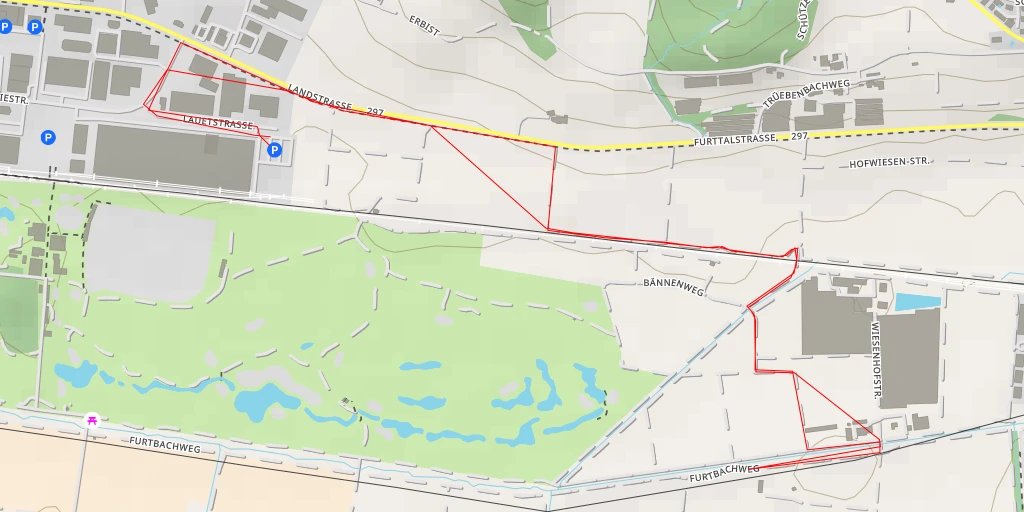 Map of the trail for Kläranlage Furthof - Furtbachweg