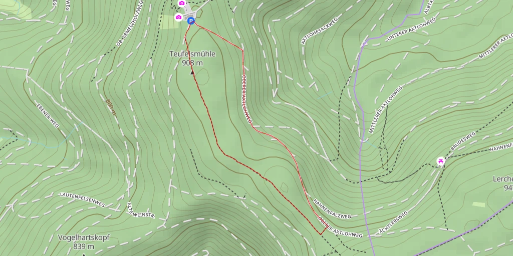 Map of the trail for Steinerne Sitzbank - Loffenau