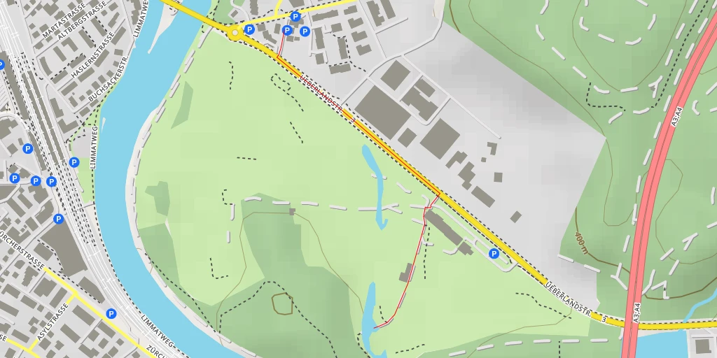 Map of the trail for Golfclub Unterengstringen - Überlandstrasse