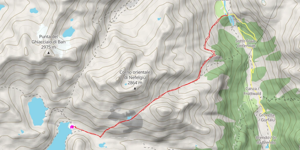 Carte de l'itinéraire :  Rifugio Eugenio Margaroli