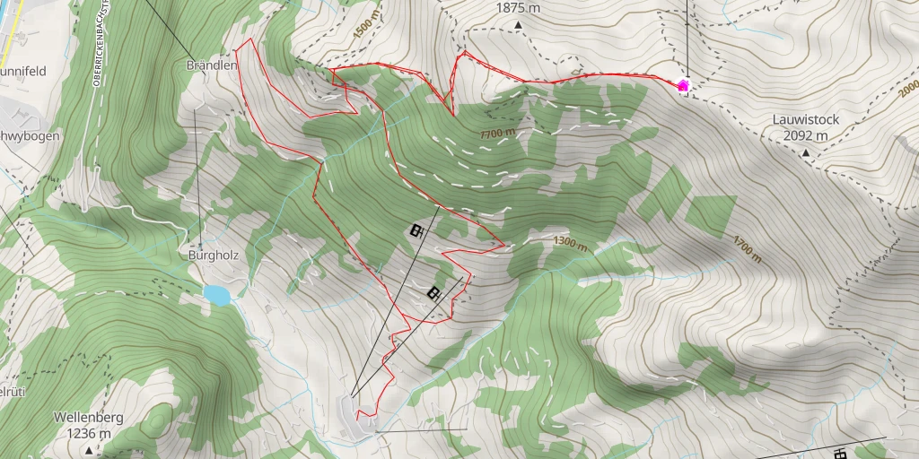 Map of the trail for Berggasthaus Haldigrat