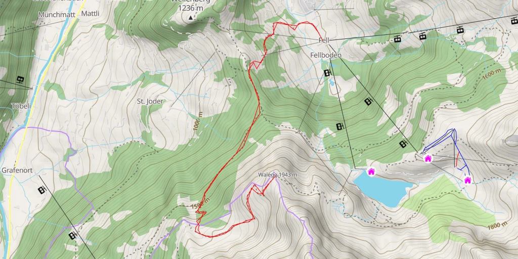 Carte de l'itinéraire :  Walegg - Engelberg