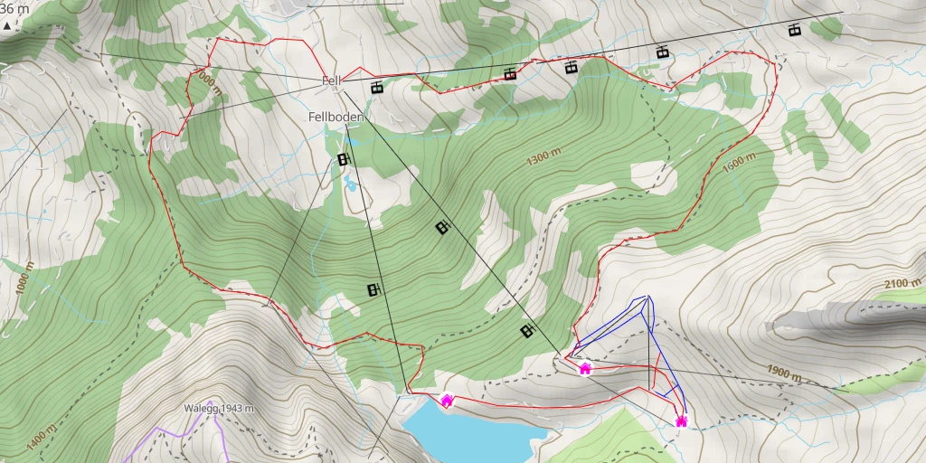 Map of the trail for Berggasthaus Urnerstafel