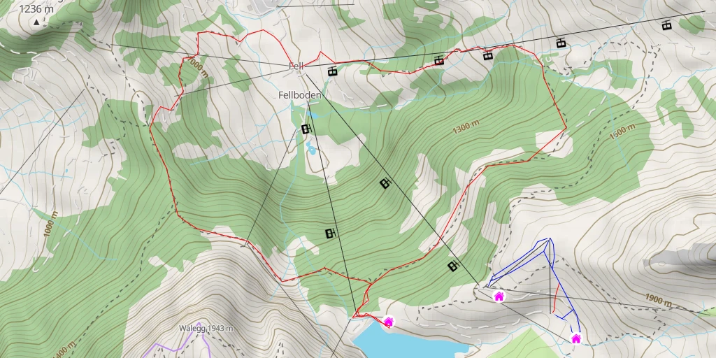 Map of the trail for Berggasthaus Bannalpsee