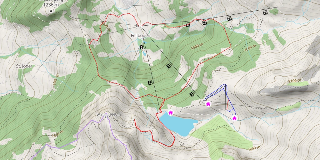 Map of the trail for Walegg-Oberfeld (Walenpfad) - Wolfenschiessen