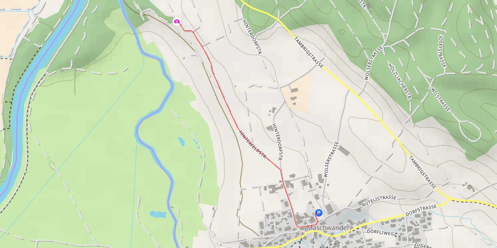 Map of the trail for Hinterfeldstrasse - Maschwanden