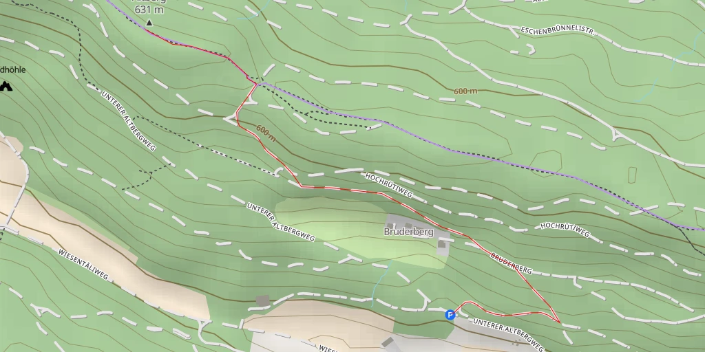 Map of the trail for Altberg