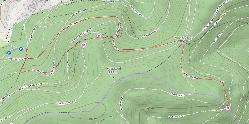 Map of the trail for Waldschaukel - Dobel