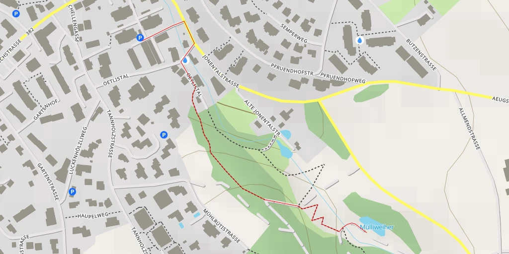 Map of the trail for Mülliweiher