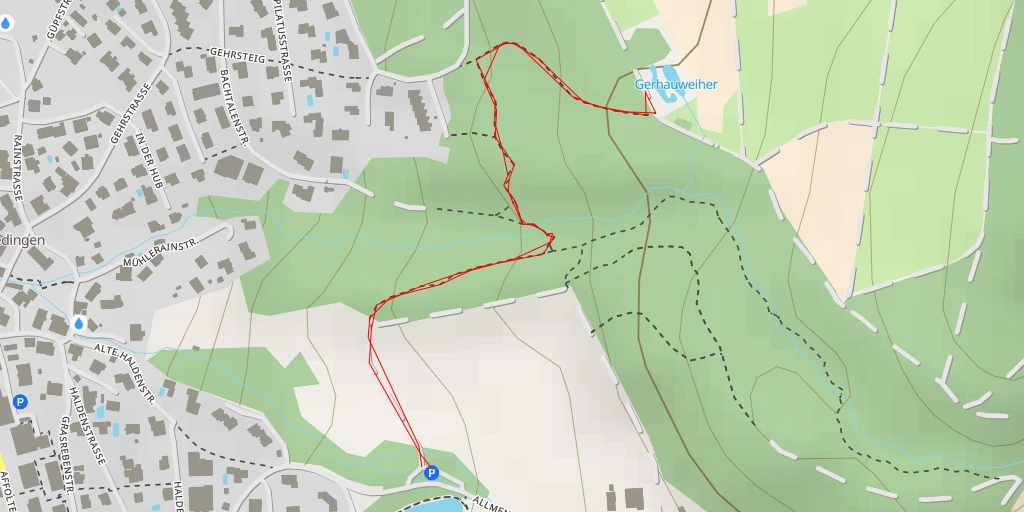 Map of the trail for Gerhauweiher