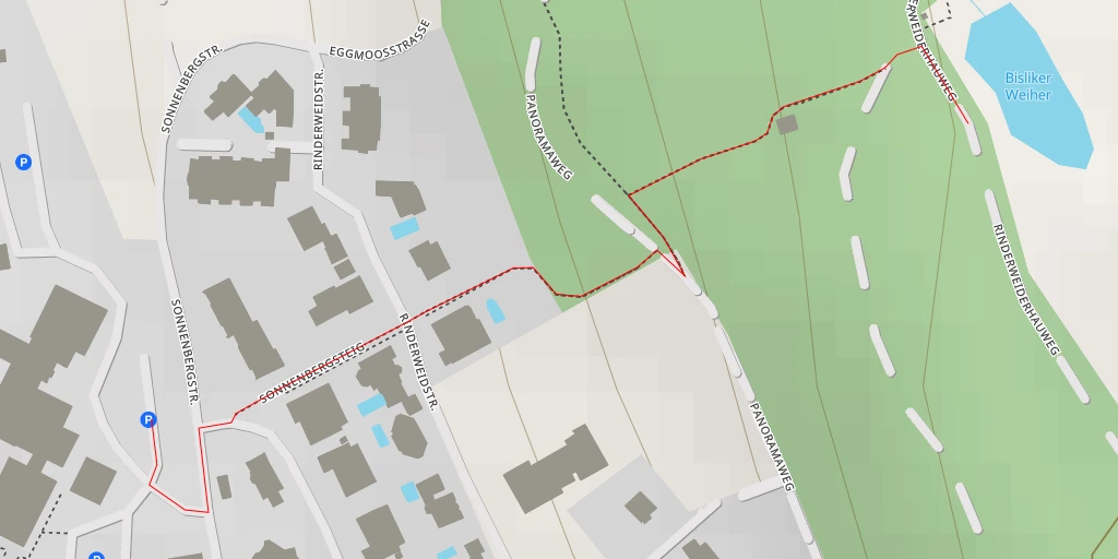 Map of the trail for Bisliker Weiher