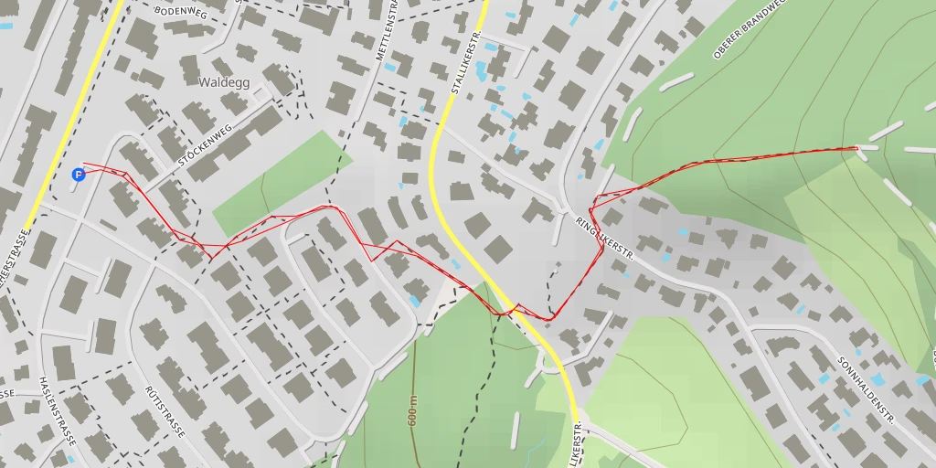 Map of the trail for Bühlstrasse - Uitikon