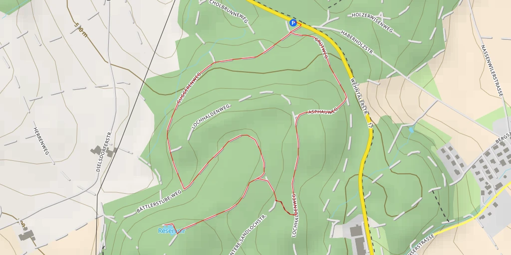 Map of the trail for Reservoir - Obere Sandlochstrasse