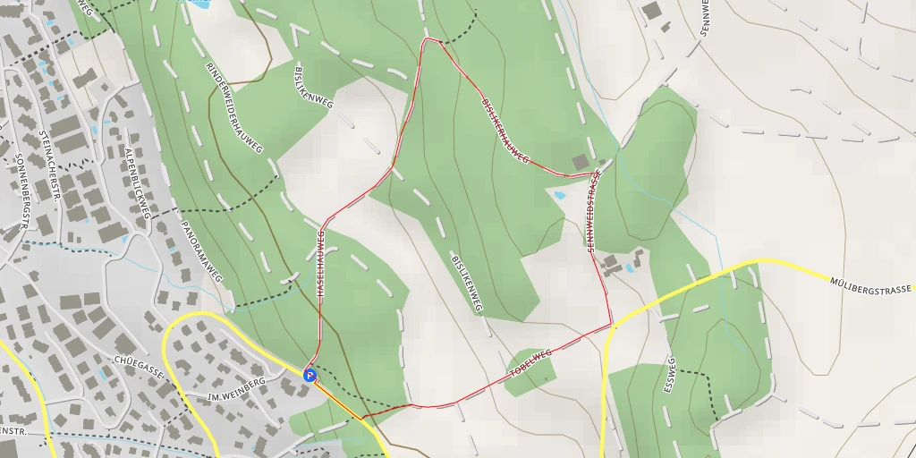 Map of the trail for Bislikerhauweg - Bislikerhauweg