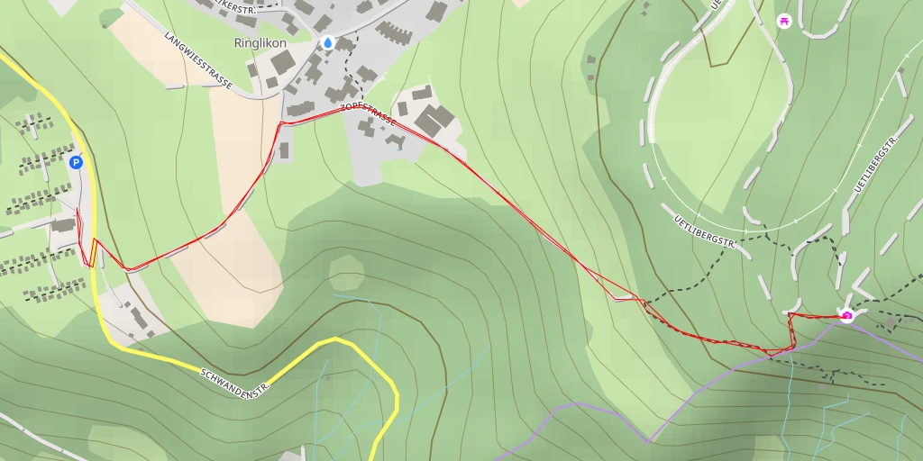 Map of the trail for Jurablick - Uitikon