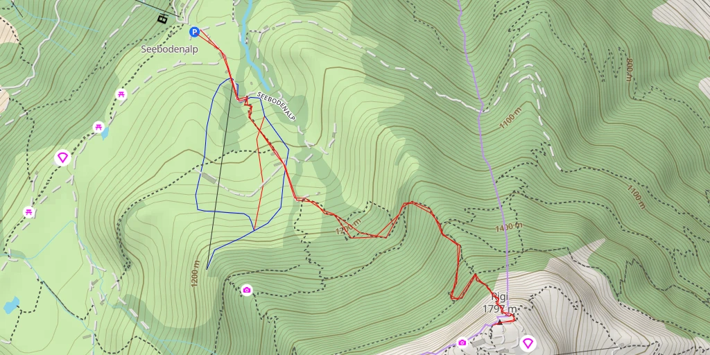 Map of the trail for Wooden bench - Arth