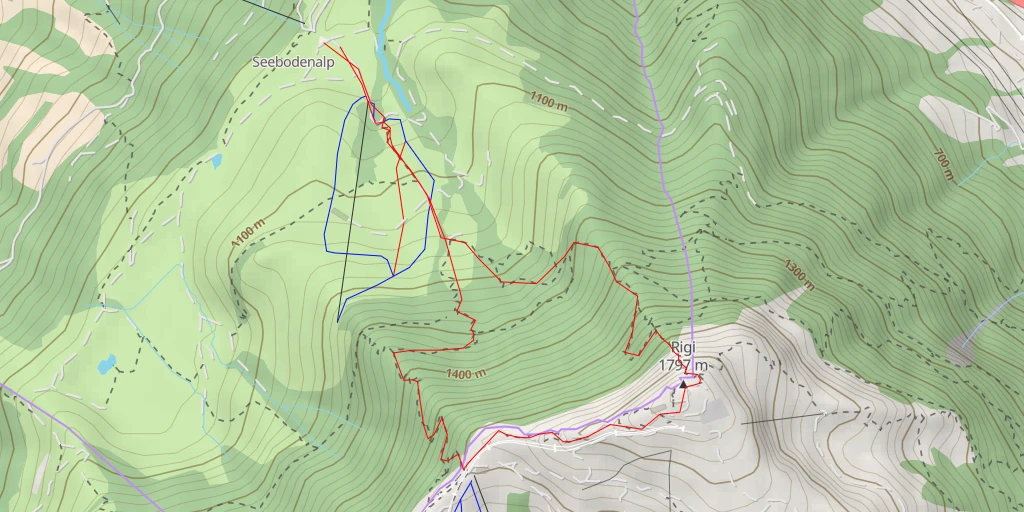 Map of the trail for Rigi Kulm