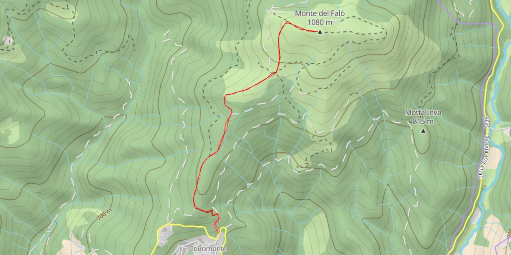 Map of the trail for Monte del Falò