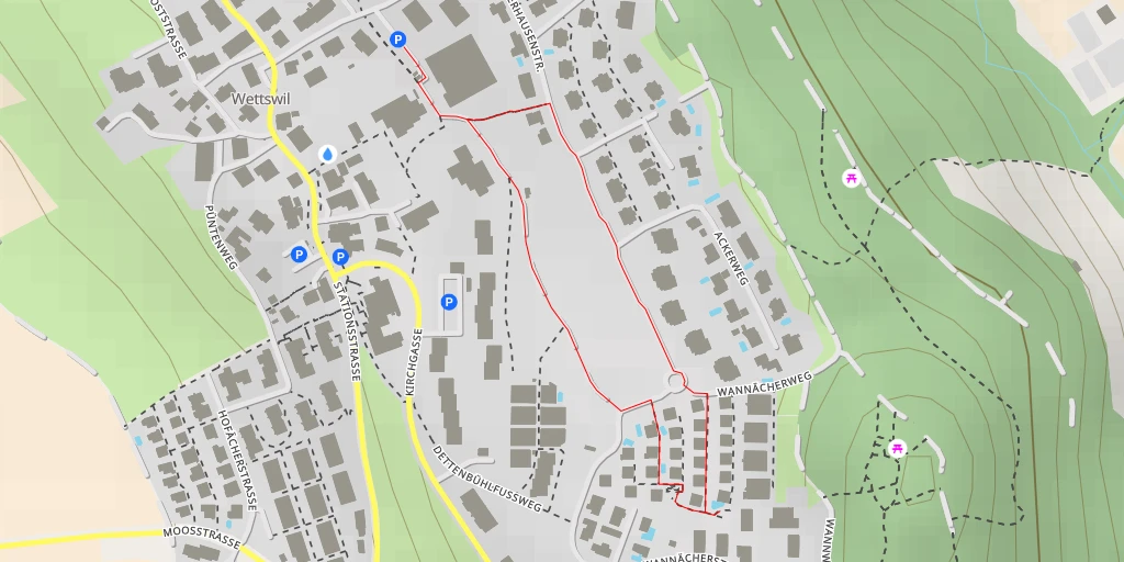 Carte de l'itinéraire :  Oberhausenstrasse