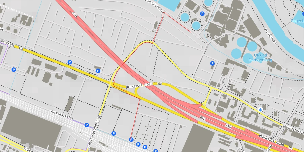 Map of the trail for Klärwerk Werdhölzli - Bändlistrasse - Zürich