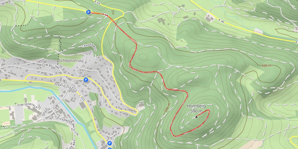 Map of the trail for Homberg