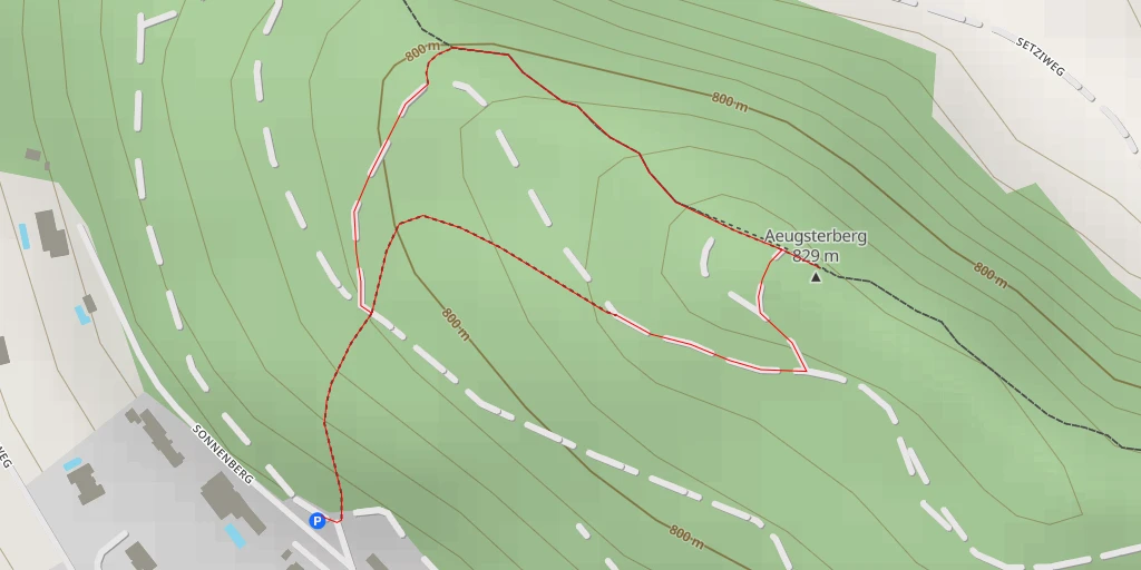 Map of the trail for Aeugsterberg