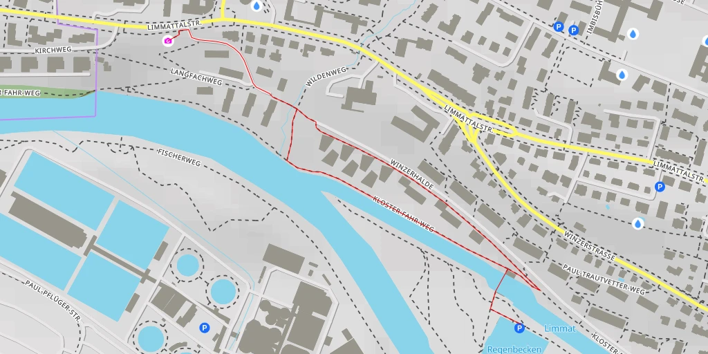 Carte de l'itinéraire :  Limmattalstrasse - Zürich