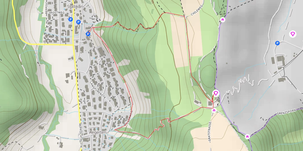 Carte de l'itinéraire :  Startplatz Balderen