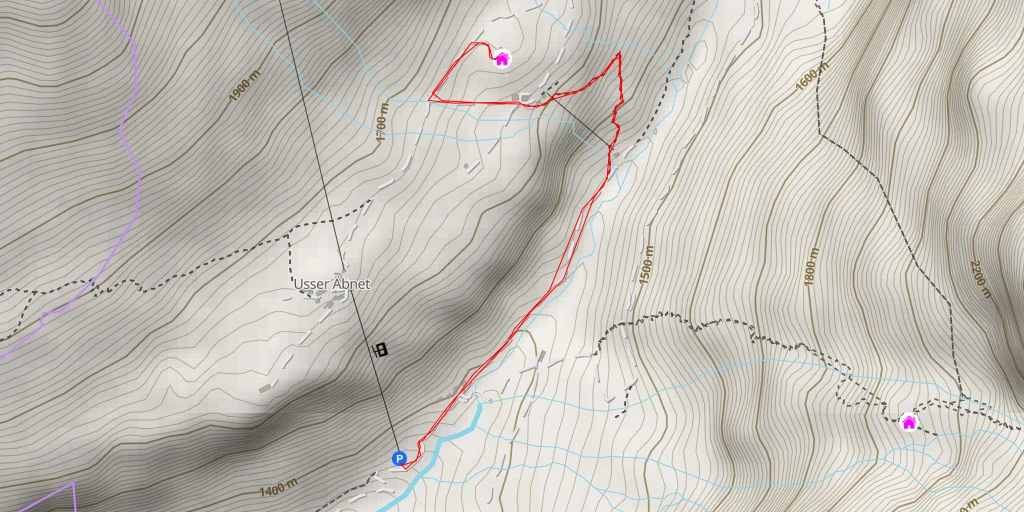 Map of the trail for Alp Hohbiel