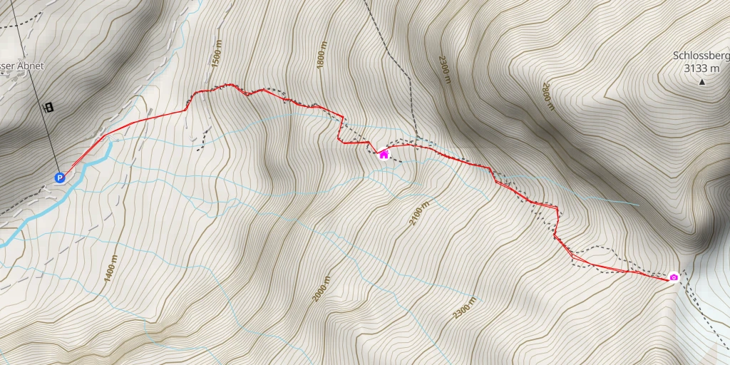 Map of the trail for Schlossberglücke
