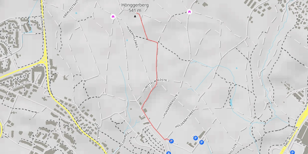 Map of the trail for Hönggerberg