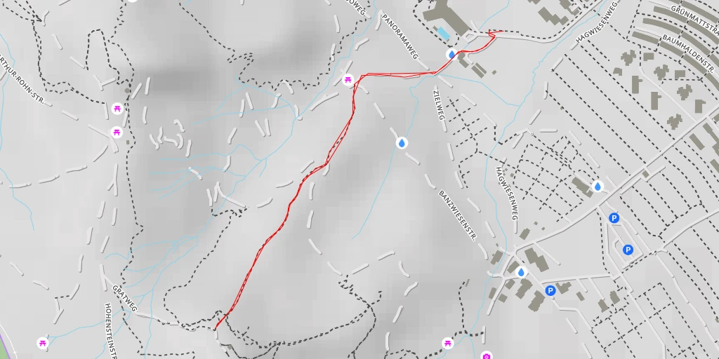 Map of the trail for Gratweg - Zürich