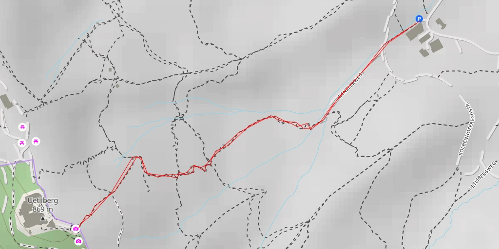 Map of the trail for Uetliberg