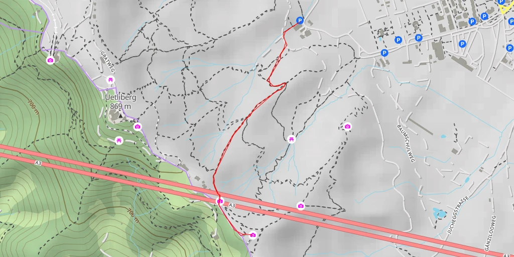 Map of the trail for Annaburg-Brunnen - Stallikon