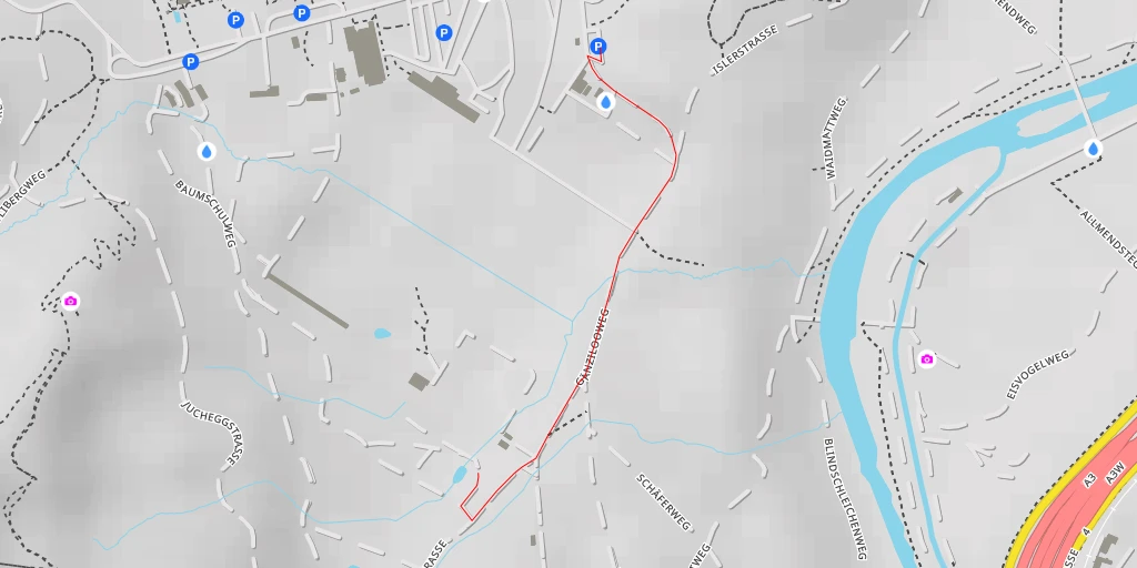 Map of the trail for Jucheggstrasse - Jucheggstrasse - Zürich