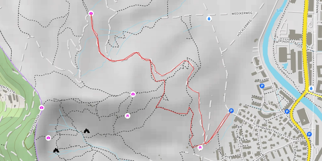 Map of the trail for Höcklereggbach
