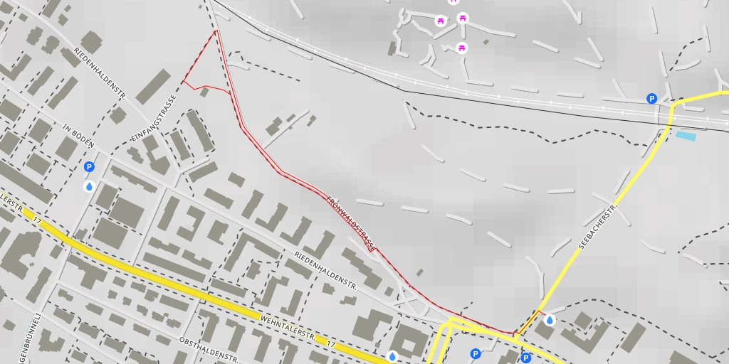 Map of the trail for Einfangstrasse - Zürich