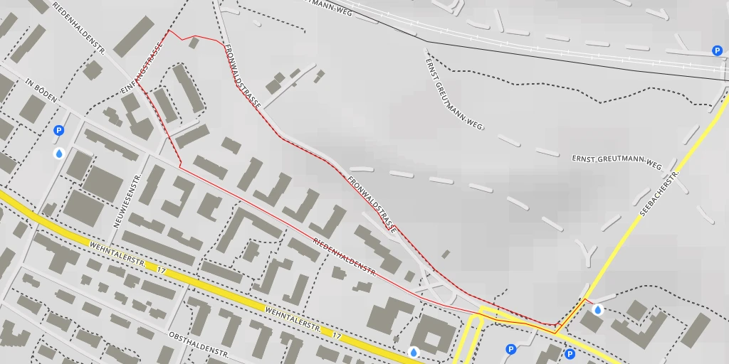 Map of the trail for Fronwaldstrasse - Zürich