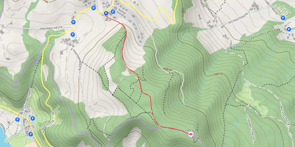 Map of the trail for Aussichtsturm Hochwacht Albis