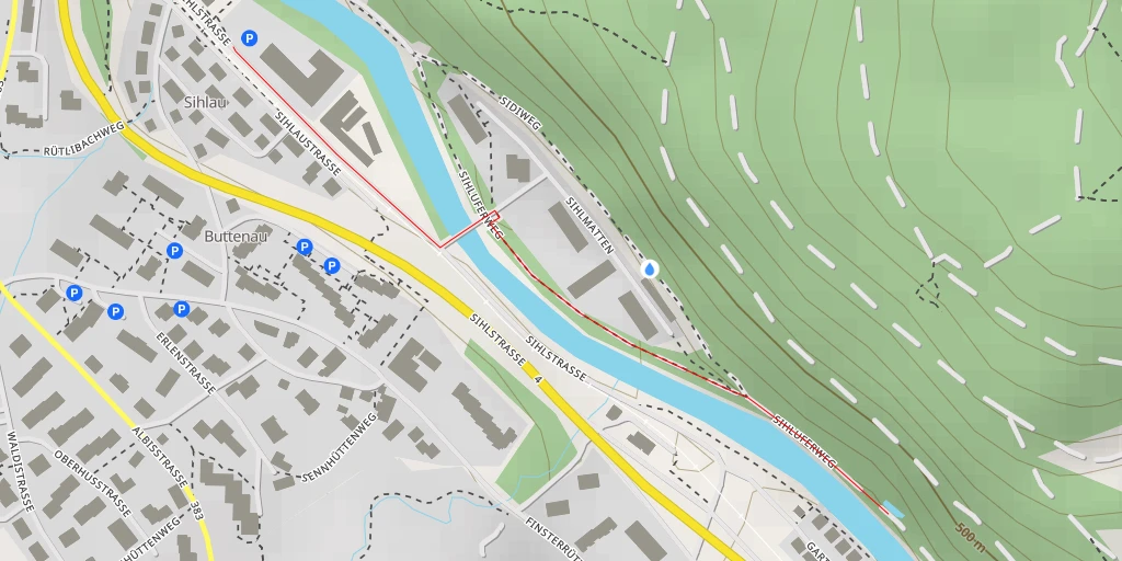 Carte de l'itinéraire :  Sihluferweg