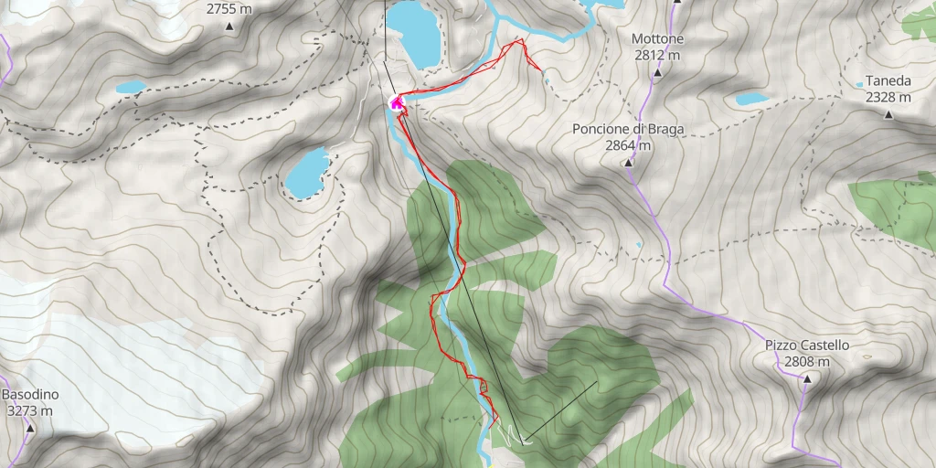 Map of the trail for Alpe di Zota