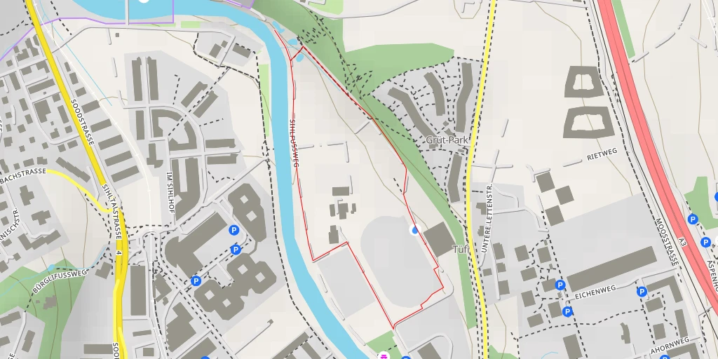 Map of the trail for Sihluferweg