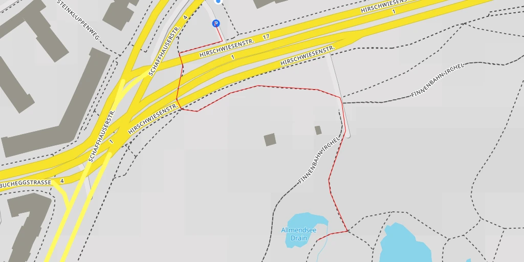 Map of the trail for Allmendsee Drain