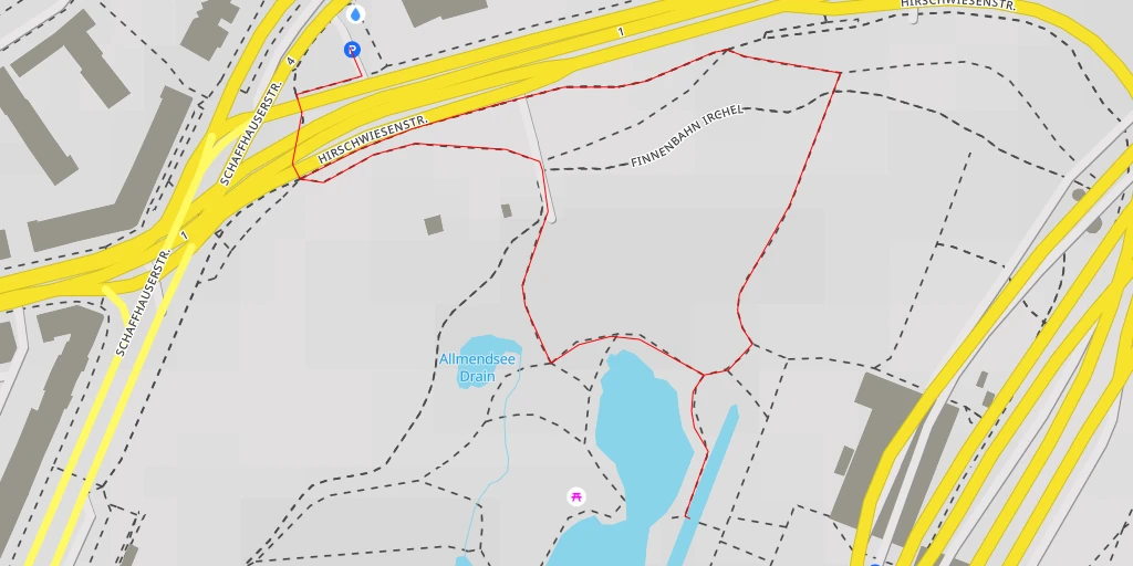 Map of the trail for A1L - Zürich