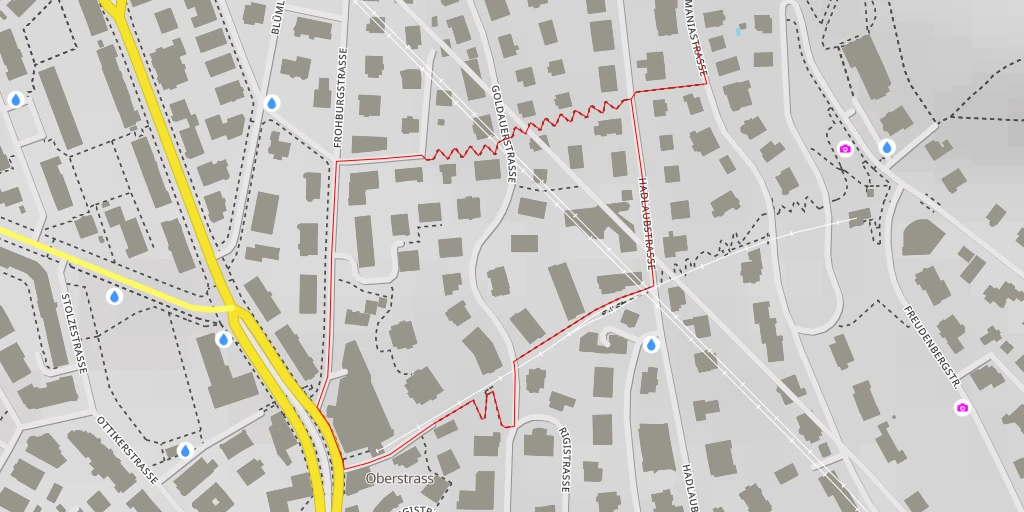 Map of the trail for Germaniastrasse - Zürich